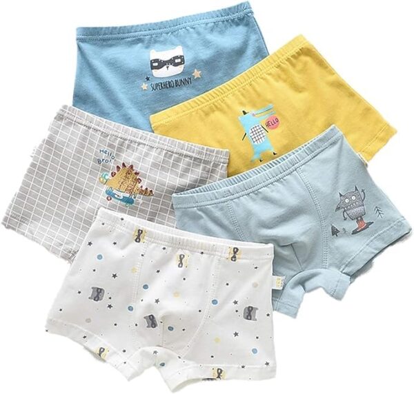 Soft Cotton Panty Panties Underwear Innerwear for Baby Kids Girls - Super Cute Animal Prints, Boys Boxer Briefs Cotton Underwear Combo Trunks Underwear, Boy Shorts(Pack of 4) - Image 5