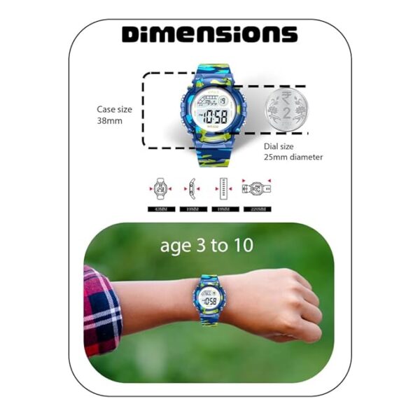 SPIKY Round Digital Sports Watch for Kids | Military, Camouflage Design | Multifunctional & Luminous Display | Water Resistant | Best Birthday Gift Wrist Watches for Boys & Girls | Age 2-14 yrs - Image 4