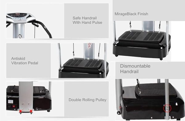 Dolphy Crazy Fit Massager for Full Body Workout Vibration Platform Fitness Machine for Home Gym, Corded Electric, Black & Gray - Image 5