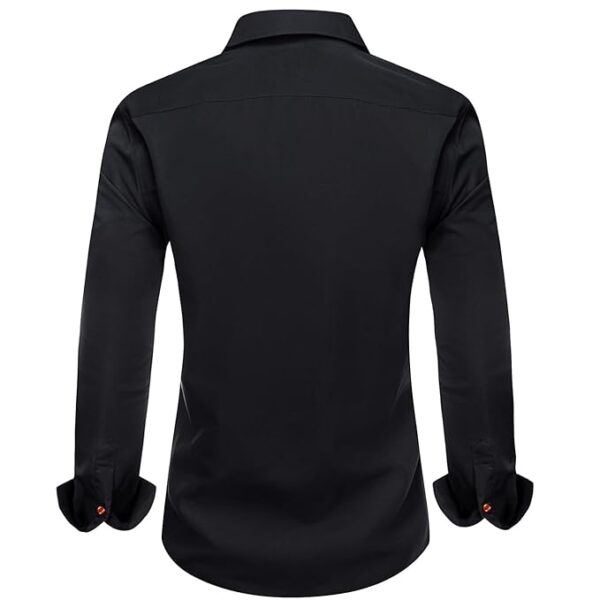 Dubulle Solid Mens Dress Shirt Satin Long Sleeve Business Casual Button Down Shirt with Pocket for Men - Image 4