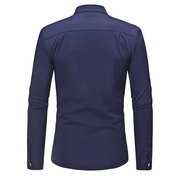 ZAFONI Men Shirts, Mens Prom Dress Shirts Slim Fit Long Sleeve Shirt Men Formal Work Casual Shirt Male - Image 2