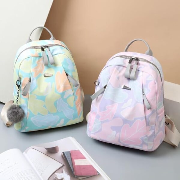 MOCA Fashionable Casual Nylon Backpack for Womens Girls M Size Multipurpose BagPack Travel, Casual, College, Office, Work, Diwali Gift Bag Women - Image 4
