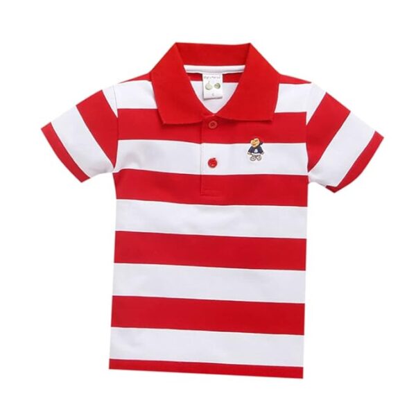 Hopscotch Boys Regular Fit Stripe Print Polo T-Shirt