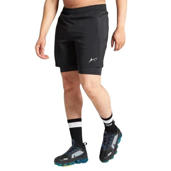 PROSHARX 2 in 1 Active Dual Shorts with Inner Tights Layer | Men's Double Layer Short for Running, Gym & Sports - Image 2