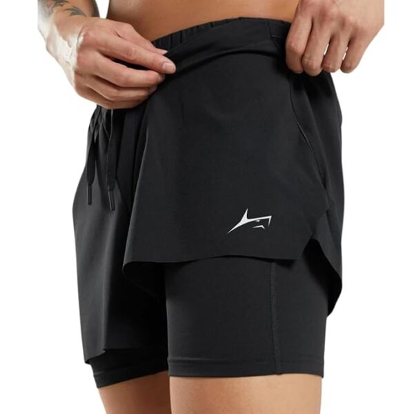 PROSHARX 2 in 1 Active Dual Shorts with Inner Tights Layer | Men's Double Layer Short for Running, Gym & Sports - Image 4