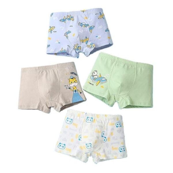 Soft Cotton Panty Panties Underwear Innerwear for Baby Kids Girls - Super Cute Animal Prints, Boys Boxer Briefs Cotton Underwear Combo Trunks Underwear, Boy Shorts(Pack of 4)