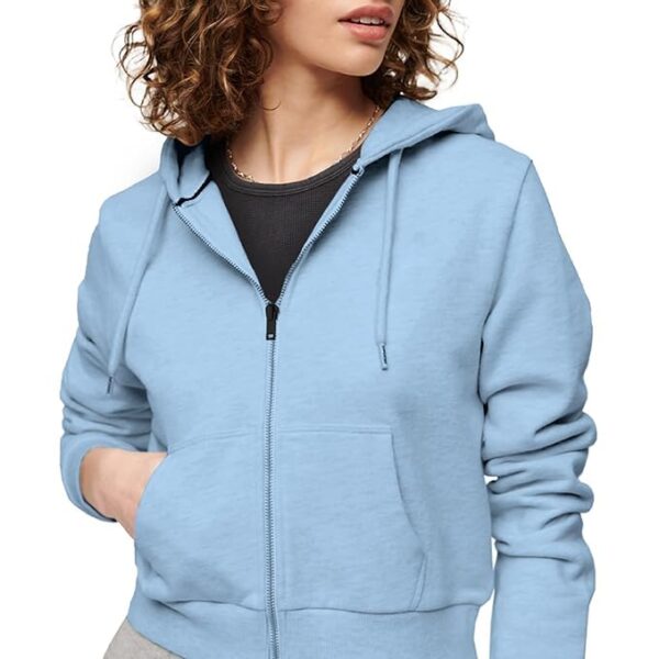 FUNKY MONKEY Soft Fleece Crop Zipper Hoodie for Girls and Womens Sweatshirt - Image 4
