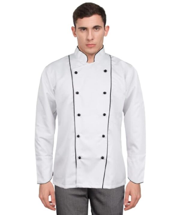 BAKERS PARDISE Unisex Chef Jacket Chef Coat Restaurant Kitchen Chef Uniform double Breasted Full Sleeves French Cuff Polycotton