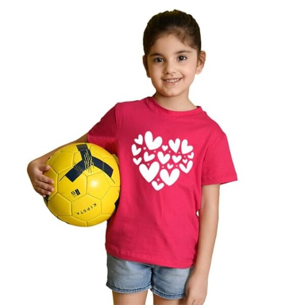 Girls Heart 2 Printed Has a Round Neck Short Sleeve T-Shirts-NUGCTSH0704.3_2-4Y