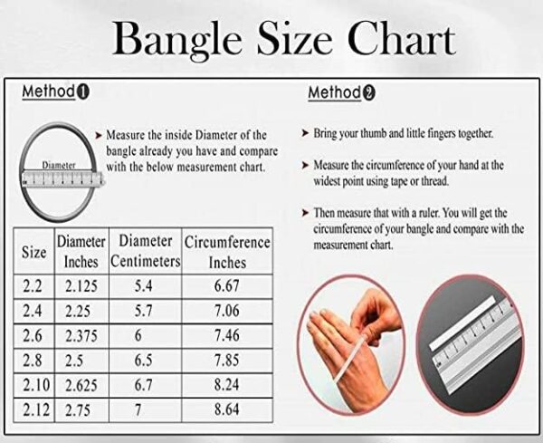 OrnaDzn Zevellery American Diamond Bangle, Silver-Plated, Cubic Zirconia Stones, Set of 2 Bangles for Women/Girls - Image 3