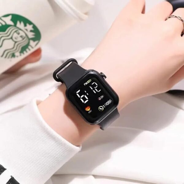Acnos 6 Colours Luminous LED Display Fashionable Children Kids Digital Watches Waterproof Sports Square Electronic Led Watch for Kids Boy Baby Girls Digital Watch for Kids - Image 3