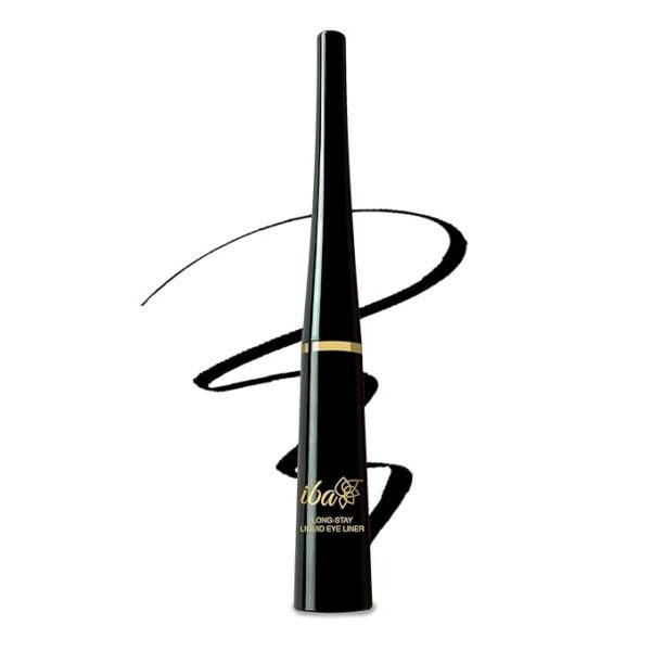Iba Long Stay Liquid Eyeliner, Jet Black, 6.5ml | Waterproof, Smudge Proof | Halal Certified & Vegan Makeup