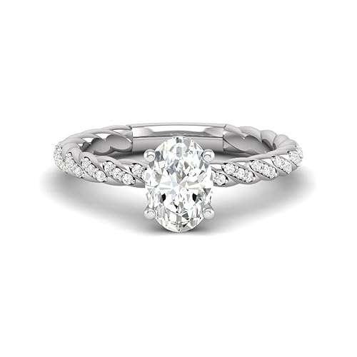 January - Garnet Solitaire Oval Garnet Ring with CZ Diamond Accents in Sterling Silver - Image 2