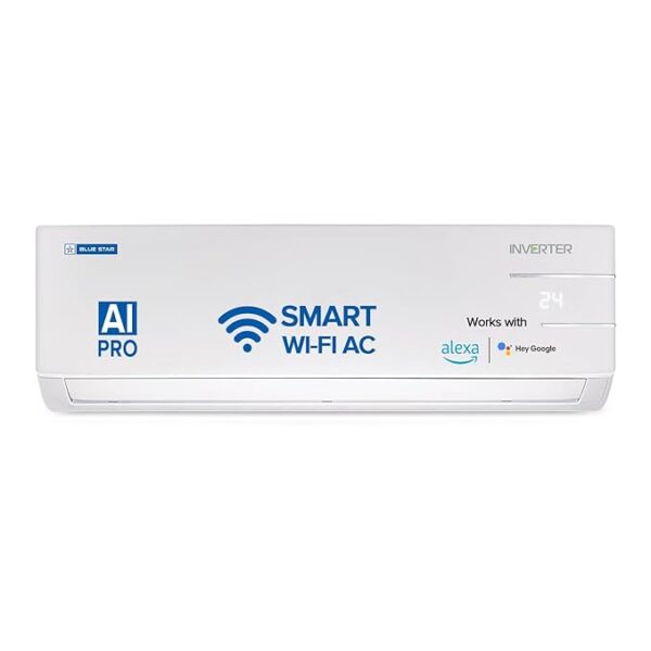Blue Star 1.5 Ton 5 Star, 60 Months Warranty, WiFi Smart Inverter Split AC (Copper, Convertible 5 in 1 Cooling, Multi Sensors, Self Diagnosis, IC518YNURS, White)