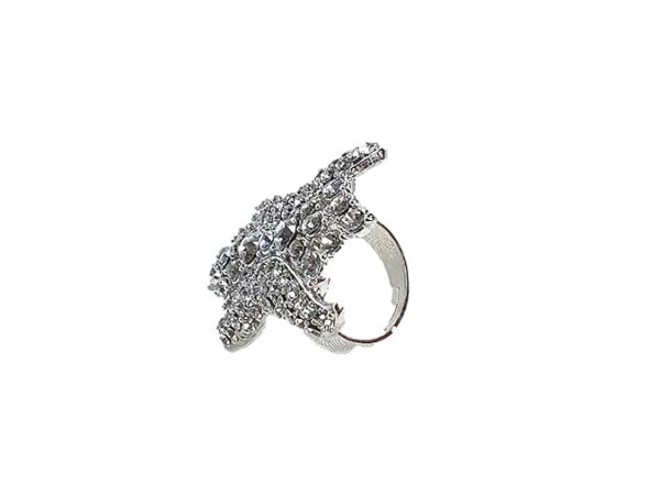 American Diamond Setting Stone Antique Imitation Metal Ring - Image 6