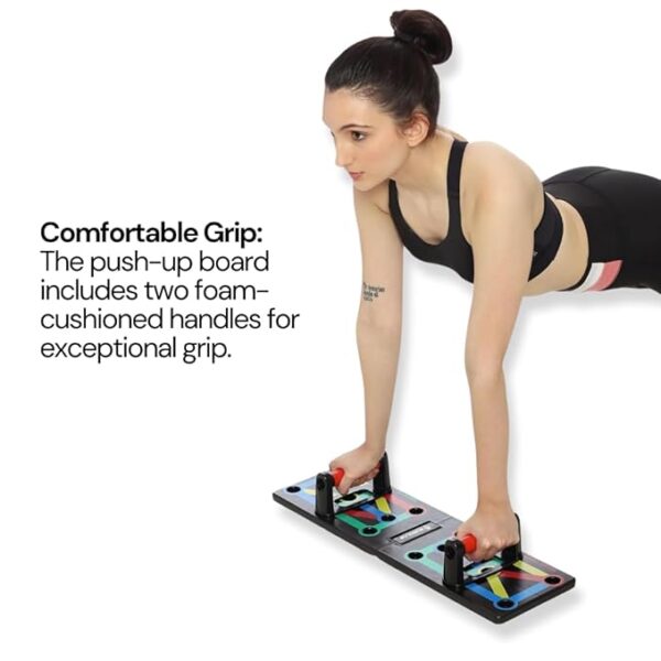 Burnlab Push Up Board (Black) | Color-coded pushup board training system | Targets specific muscles - chest, shoulders, back, and arms - Image 5