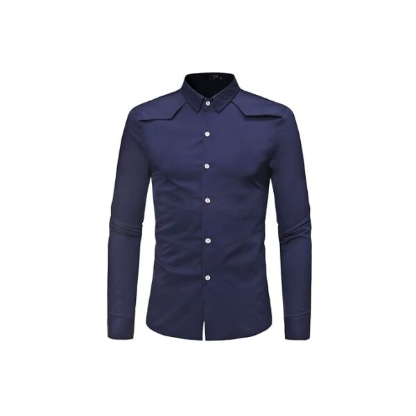 ZAFONI Men Shirts, Mens Prom Dress Shirts Slim Fit Long Sleeve Shirt Men Formal Work Casual Shirt Male