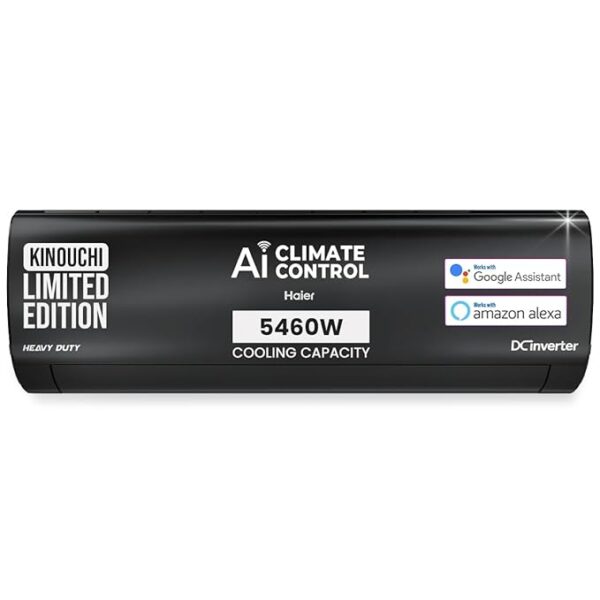 Haier Limited Edition 1.6 Ton 5 Star AI Climate Control Smart Split AC (5460 Watts, Copper, HEXA Inverter, Heavy Duty, 4-Way Swing, Frost Clean, HD Filter, Cools at 60°C-HSU19K-PZFB5BN-INV, Black) - Image 2