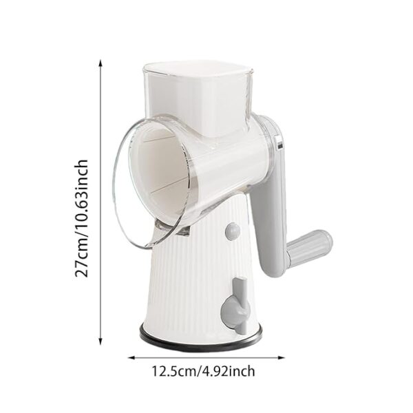 Rotary Grater Multifunctional Vegetable Slicer for Onion Fruit Potato White | Graters | Kitchen Tools & Gadgets | Kitchen, Dining & Bar - Image 2