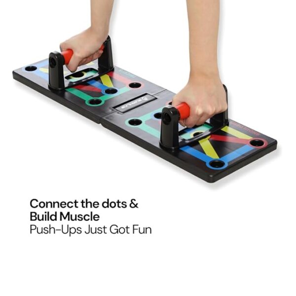 Burnlab Push Up Board (Black) | Color-coded pushup board training system | Targets specific muscles - chest, shoulders, back, and arms - Image 4