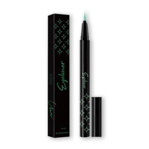 Eyeliner Pencil Eye Liner Pen Green Liquid for Women Girl Matte Long Lasting Professional Smudge Proof and Waterproof Natural Perfect Eye Makeup with Non-dizzy Dyeing (Green)
