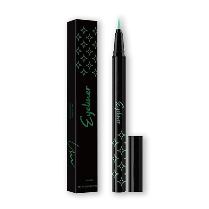 Eyeliner Pencil Eye Liner Pen Green Liquid for Women Girl Matte Long Lasting Professional Smudge Proof and Waterproof Natural Perfect Eye Makeup with Non-dizzy Dyeing (Green)