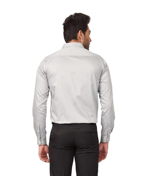 Keshav Srushti Dennis Solid Men’s Slim Fit Cotton Satin Casual Shirt with Spread Collar & Full Sleeves - Image 2