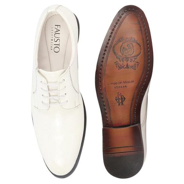 Men's White Formal Shoes Black Synthetic Leather Formal Slip on Office, College Shoes for Men & Boys - Image 2