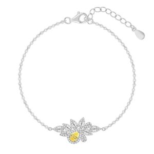 GIVA 925 Silver The Fleur Bracelet, Adjustable | Gifts for Women and Girls | With Certificate of Authenticity and 925 Stamp | 6 Months Warranty