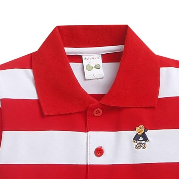 Hopscotch Boys Regular Fit Stripe Print Polo T-Shirt - Image 3