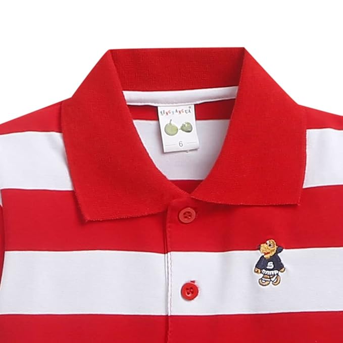 Hopscotch Boys Regular Fit Stripe Print Polo T-Shirt - Image 3