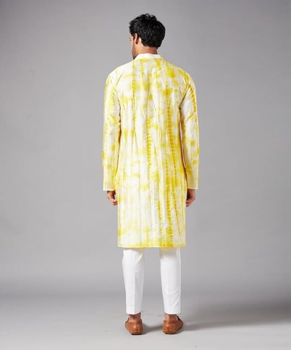 LookMark Men's Regular Cotton Blend Printed Long Kurta Suitable for All Indian Wedding, Occasions, and Festivals - Image 4
