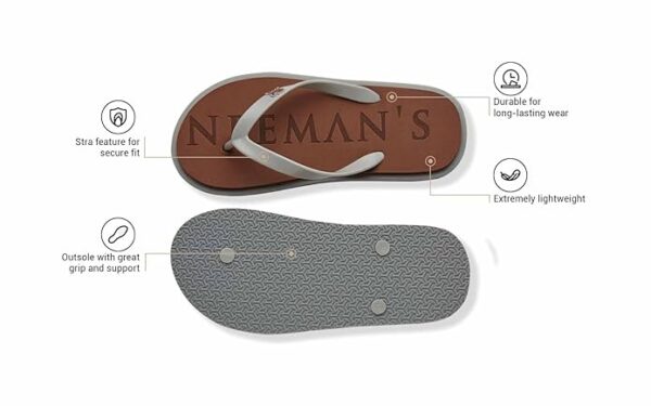 Neeman's Eco Classic Slippers for Men | Stylish, Comfortable & Lightweight Flip Flops for Men's | Flexible & Durable | Flat, Rubber, Anti Skid, Soft Daily Use Chappal - Image 4