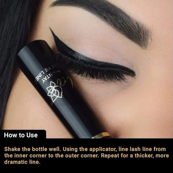 Iba Long Stay Liquid Eyeliner, Jet Black, 6.5ml | Waterproof, Smudge Proof | Halal Certified & Vegan Makeup - Image 4