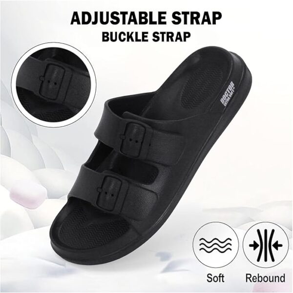 DOCTOR EXTRA SOFT Men's Classic Cushion Sliders/Slippers with Adjustable Buckle Strap for Adult | Comfortable & LightWeight |Stylish & Anti-Skid| Waterproof & Everyday Flip Flops for Gents/Boys D-505 - Image 5