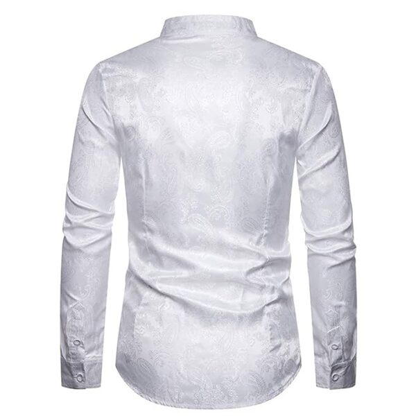 ZAFONI Men Shirts, Mens Dress Shirts Casual Long Sleeve Collar Shirt Men Formal - Image 2