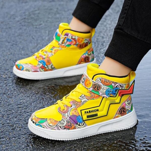 Zixer Men's Light Weight High Top Platform Fashion Synthetic Leather Sneakers | Sports, Crazy Casual Shoes for Mens | Ankle Lace-Up Footwear for Men or Boys - Image 4