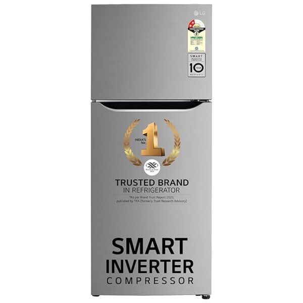 LG 242 L 2 Star Frost-Free Smart Inverter Double Door Refrigerator (GL-N292DPZY, Shiny Steel, Smart Connect & Multi Air Flow)