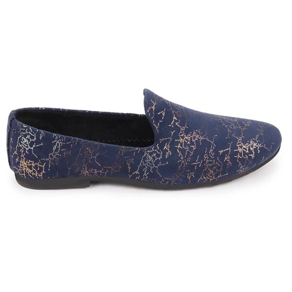 FAUSTO Men's Velvet Printed Ethnic Wedding Party Prom Slip On Loafer Shoes - Image 2