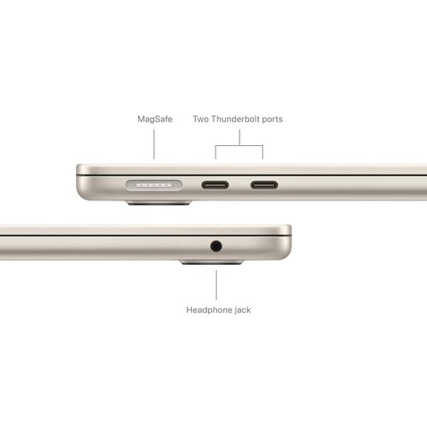 Apple 2024 MacBook Air 13″ Laptop with M3 chip: 34.46 cm (13.6″) Liquid Retina Display, 16GB Unified Memory, 512GB SSD Storage, Backlit Keyboard, 1080p FaceTime HD Camera, Touch ID- Starlight - Image 5
