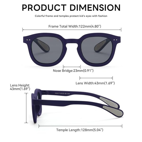 Karsaer Kids Sunglasses for Boys Girls Fashion Cute Boys UV400 Protection Kids Glasses E1230 - Image 4