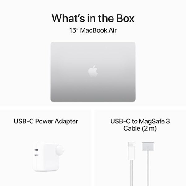 Apple 2024 MacBook Air 15″ Laptop with M3 chip: 38.91 cm (15.3″) Liquid Retina Display, 16GB Unified Memory, 512GB SSD Storage, Backlit Keyboard, 1080p FaceTime HD Camera, Touch ID- Silver - Image 6