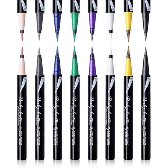 Eyeliner Pencil Eye Liner Pen Green Liquid for Women Girl Matte Long Lasting Professional Smudge Proof and Waterproof Natural Perfect Eye Makeup with Non-dizzy Dyeing (Green) - Image 5