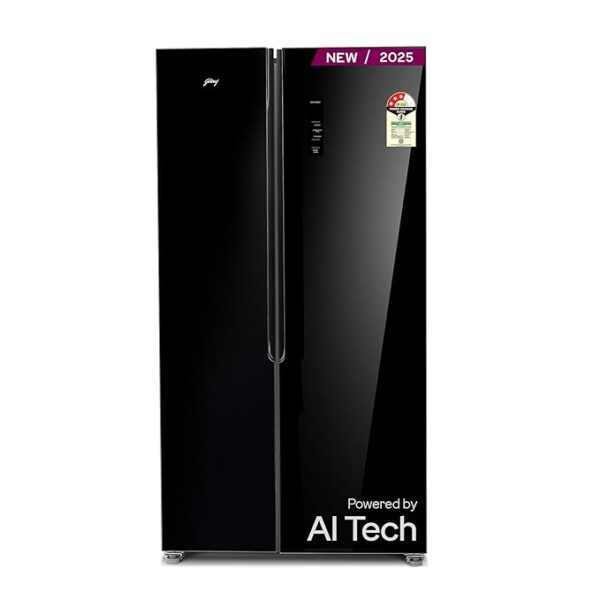 Godrej 600 L Frost Free Smart Convertible Zones with Toughened Glass Door and Digital Touch Panel, Frost Free Inverter Side By Side Refrigerator(2025 Model, RS EONVELVET 646C RIT OP BK, Opera Black)