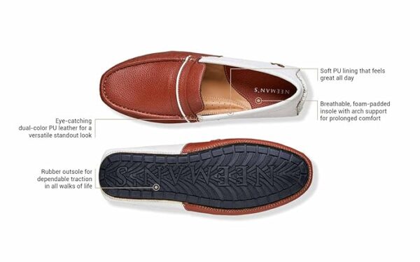 Neeman's Color Block Loafers for Men | Comfortable, Lightweight PU Faux Leather Upper & Flexible EVA Sole - Image 3