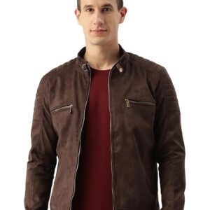 Leather Retail Coffee-Colored Suede Jacket For Men's