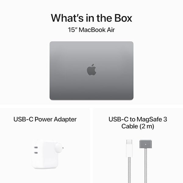 Apple 2024 MacBook Air 15″ Laptop with M3 chip: 38.91 cm (15.3″) Liquid Retina Display, 24GB Unified Memory, 512GB SSD Storage, Backlit Keyboard, 1080p FaceTime HD Camera, Touch ID- Space Grey - Image 6