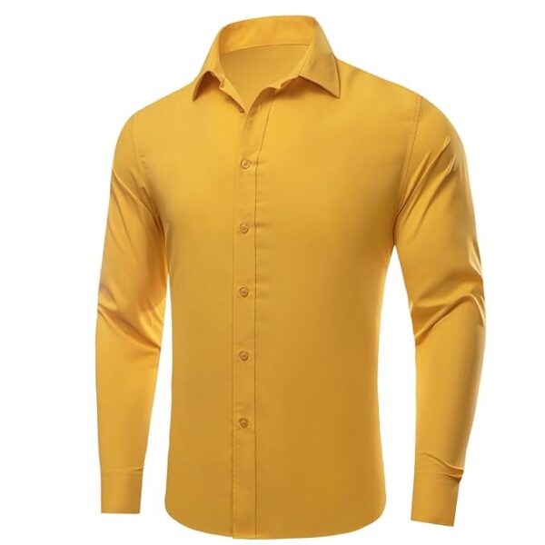 Dubulle Mens Dress Shirt Floral Paisley Long Sleeve Shirts for Men Casual Button Down Shirts Wedding Formal Suit - Image 3
