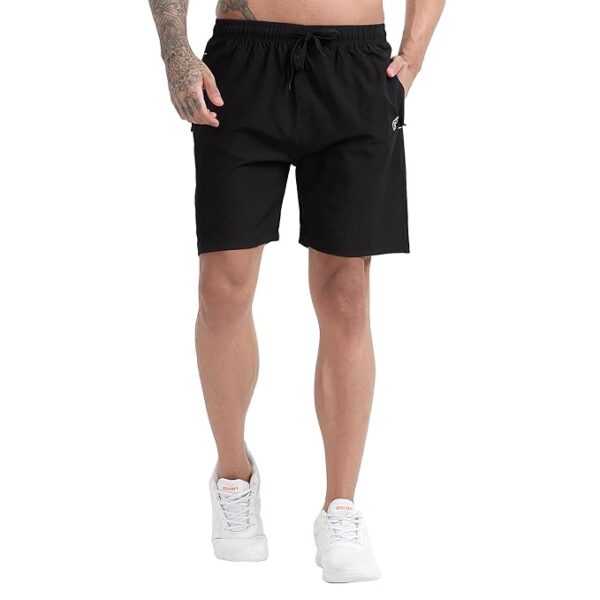 BLUE STAR SHARK Athletic Sports Shorts for Men with Zip Pockets and Elastic Waistband Quick Dry Lightweight Activewear. - Image 3