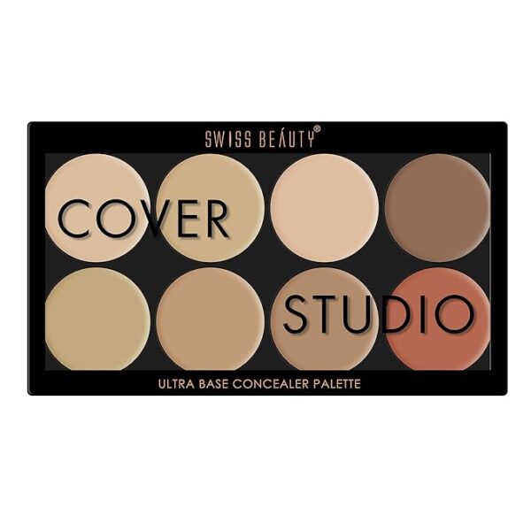 Swiss Beauty Ultra Base Concealer Palette | Light Weight Multi-Purpose Concealer Color Corrector Palette | Shade-02,19g
